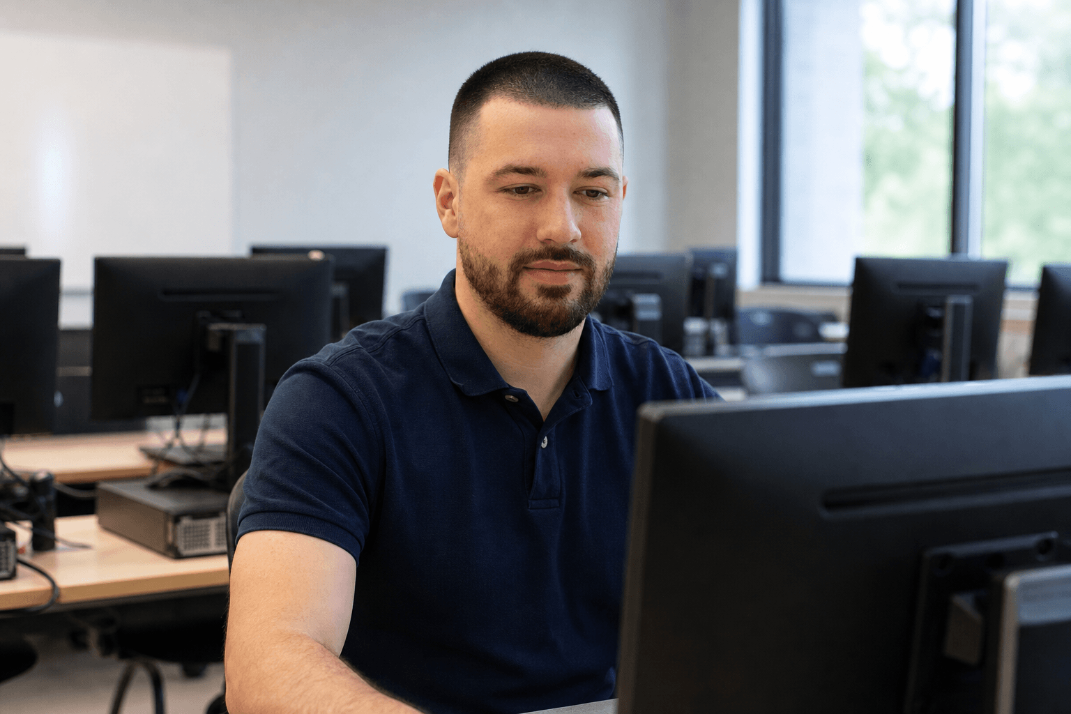 Chandler Talley — working in a university computer lab