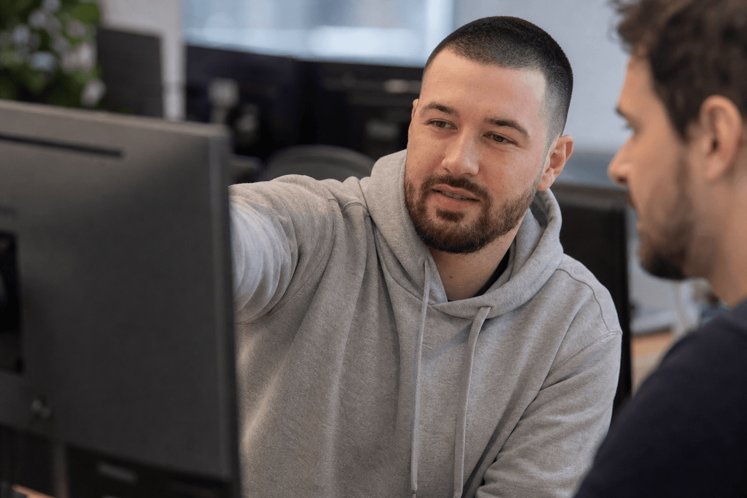 Chandler Talley — pair programming at a computer