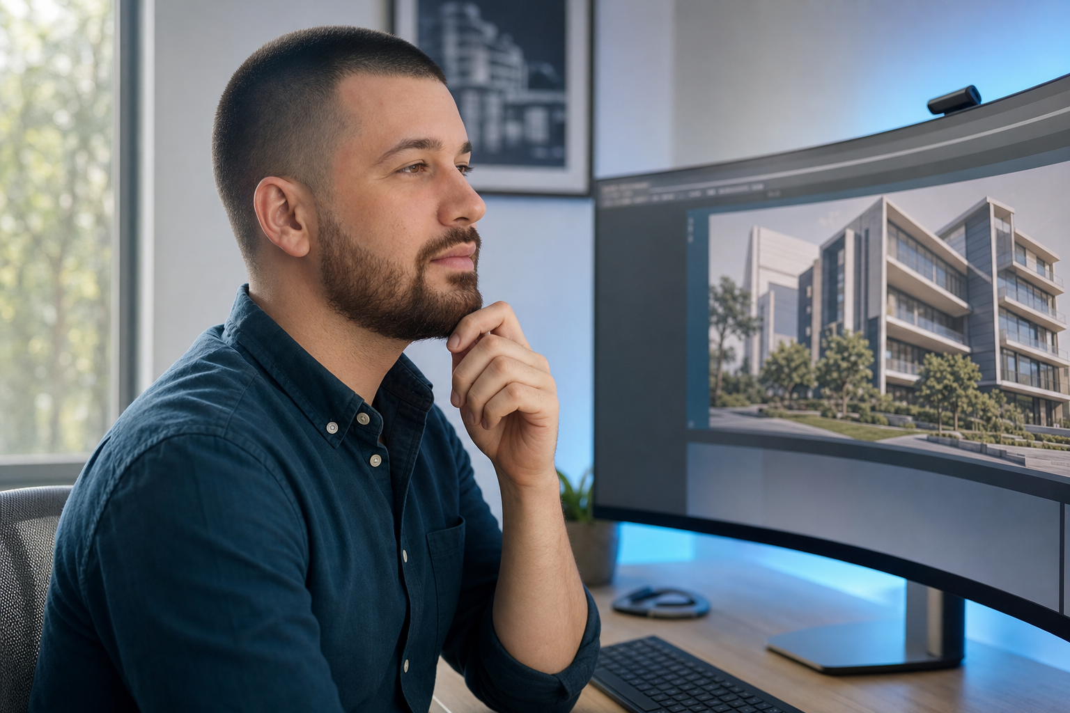 Chandler Drake Talley photo: reviewing system architecture on a monitor Chandler Drake Talley, Senior AI Engineer — reviewing system architecture on a monitor